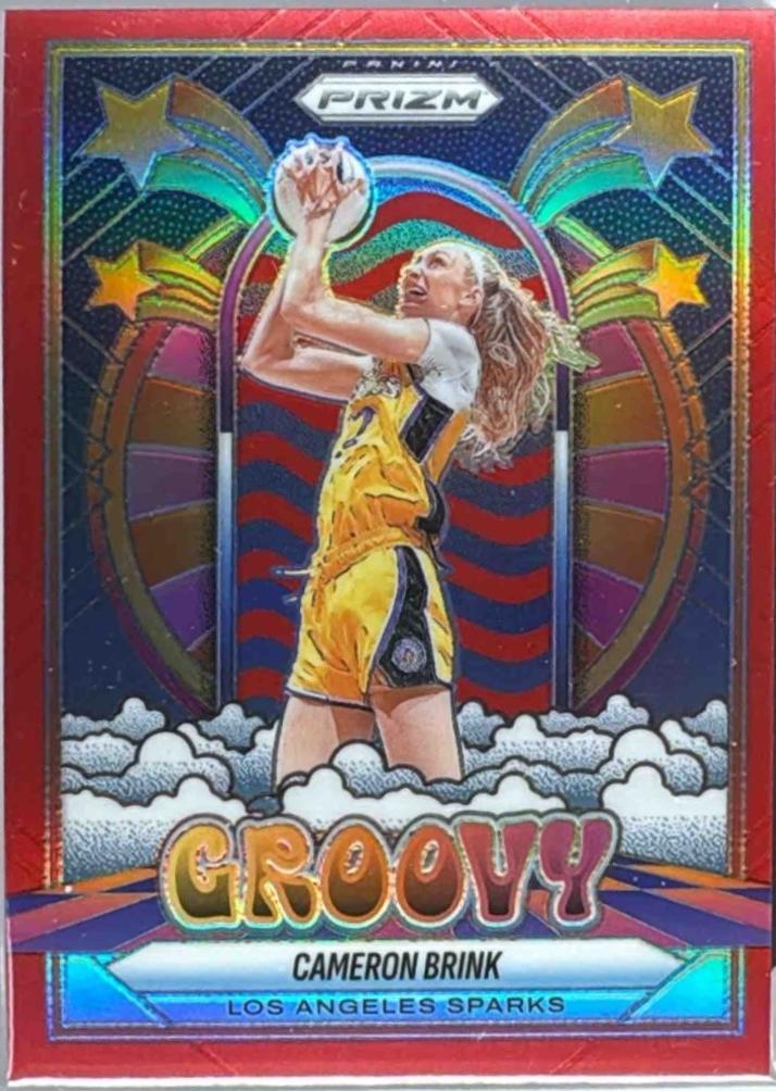 2025 Panini Prizm WNBA Groovy Cameron Brink [Red] #2 card