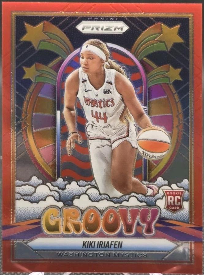 2025 Panini Prizm WNBA Groovy Kiki Iriafen [Red] #15 card
