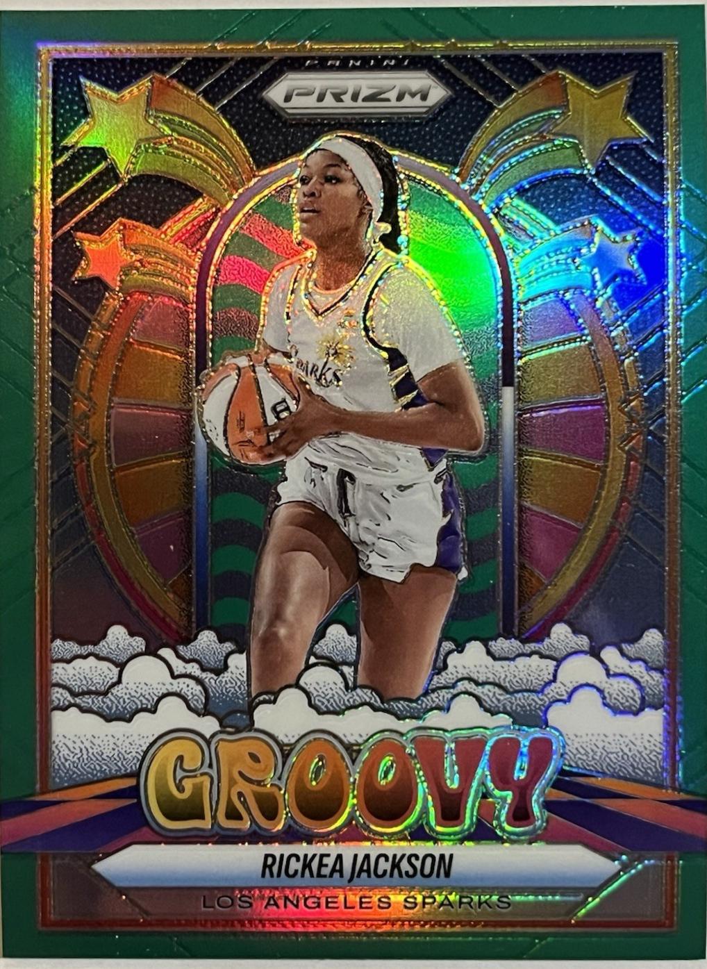 2025 Panini Prizm WNBA Groovy Rickea Jackson [Green] #6 card