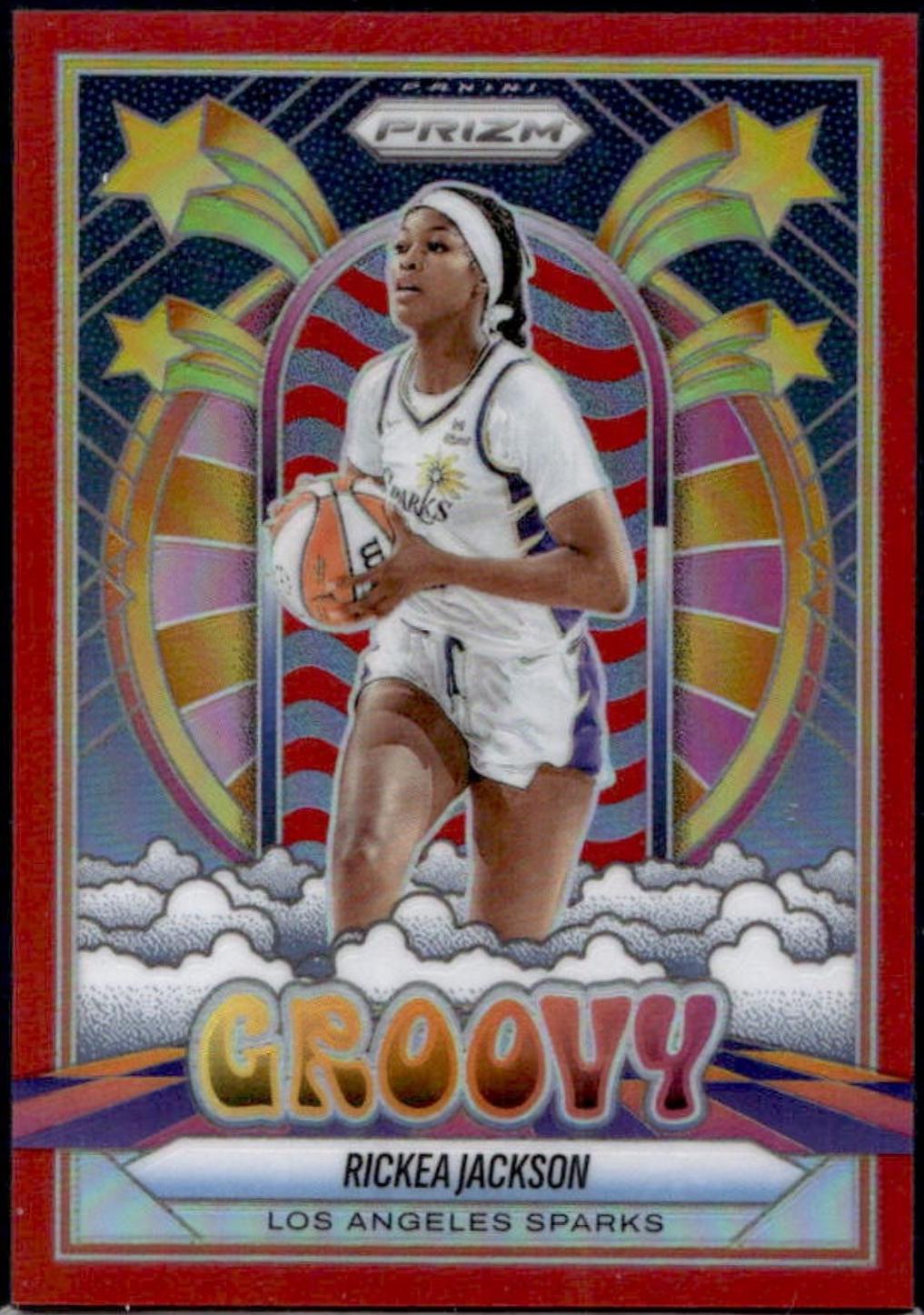 2025 Panini Prizm WNBA Groovy Rickea Jackson [Red] #6 card