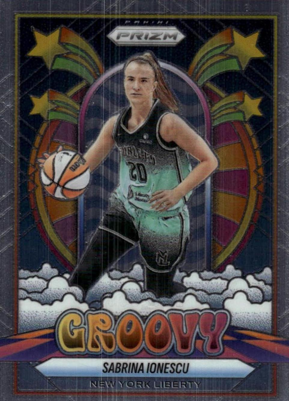2025 Panini Prizm WNBA Groovy Sabrina Ionescu #9 card