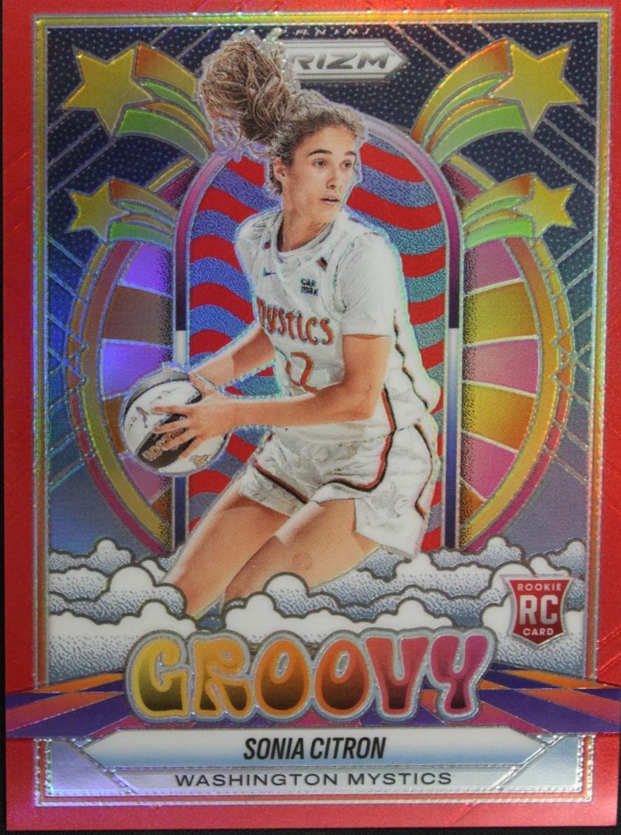 2025 Panini Prizm WNBA Groovy Sonia Citron [Red] #13 card