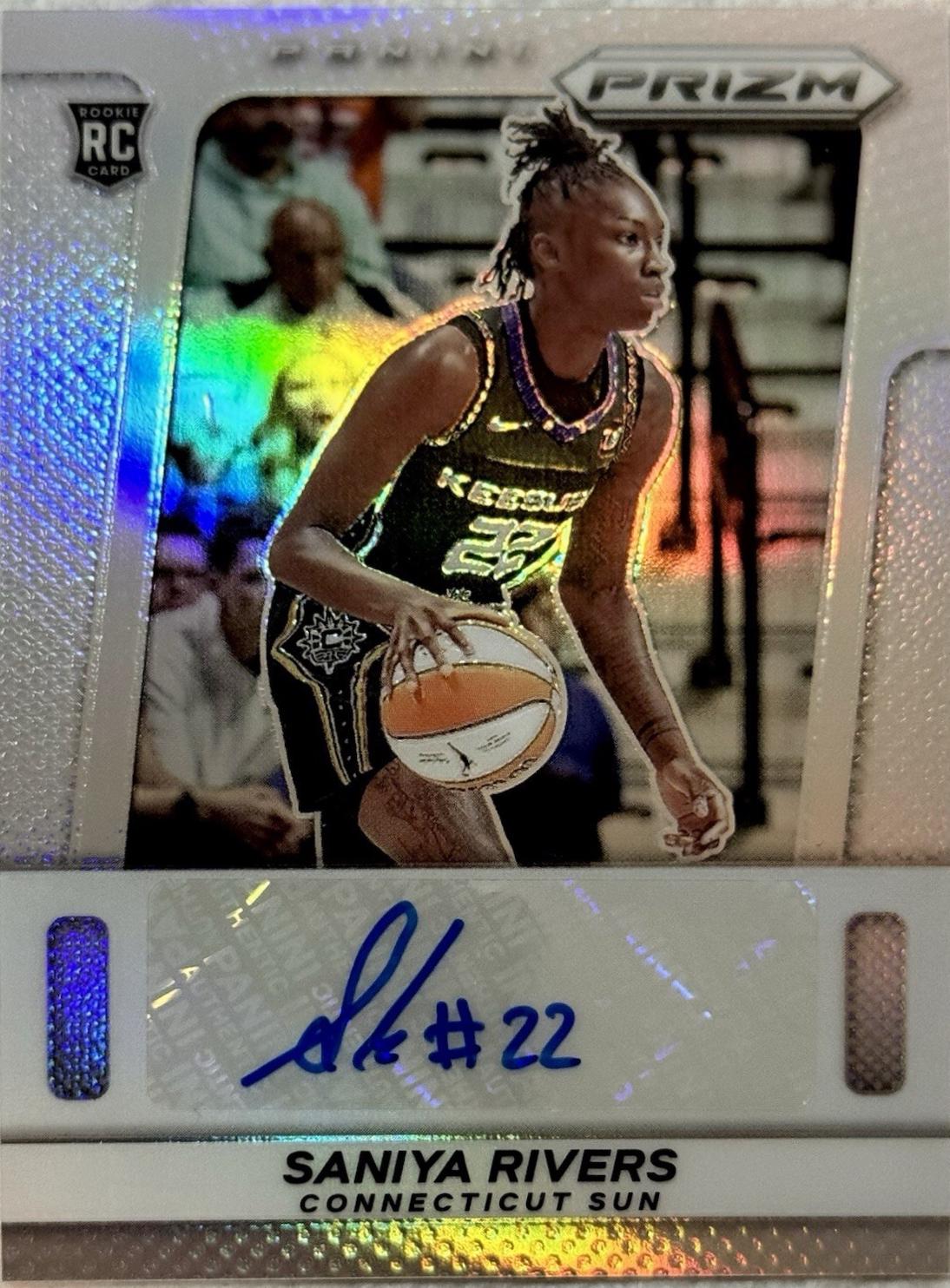 2025 Panini Prizm WNBA Throwback Signature Saniya Rivers #25 card