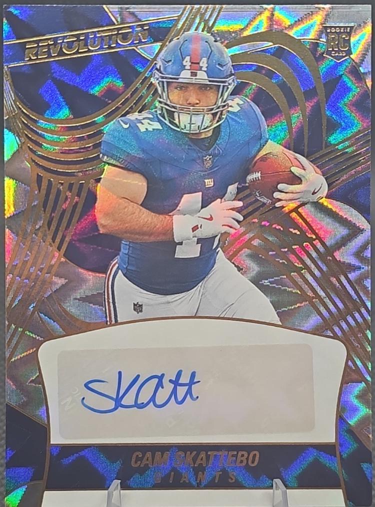 2025 Panini Revolution Rookie Autograph Cam Skattebo [Impact] #8 card
