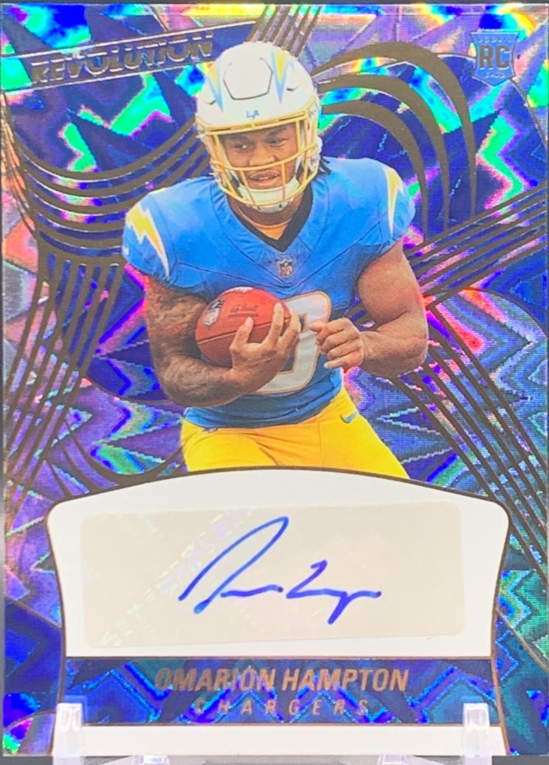 2025 Panini Revolution Rookie Autograph Omarion Hampton [Impact] #9 card