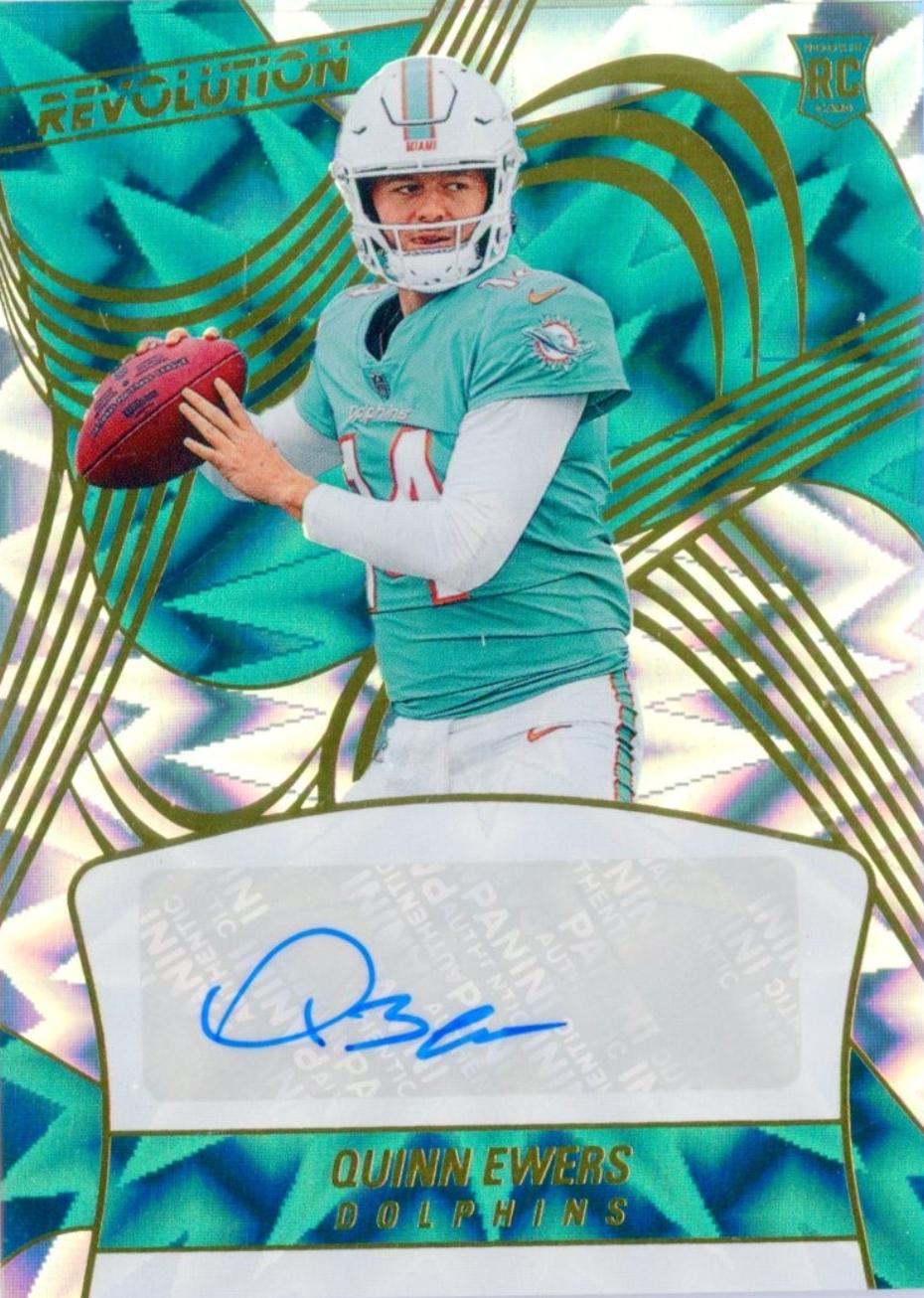 2025 Panini Revolution Rookie Autograph Quinn Ewers [Impact] #5 card