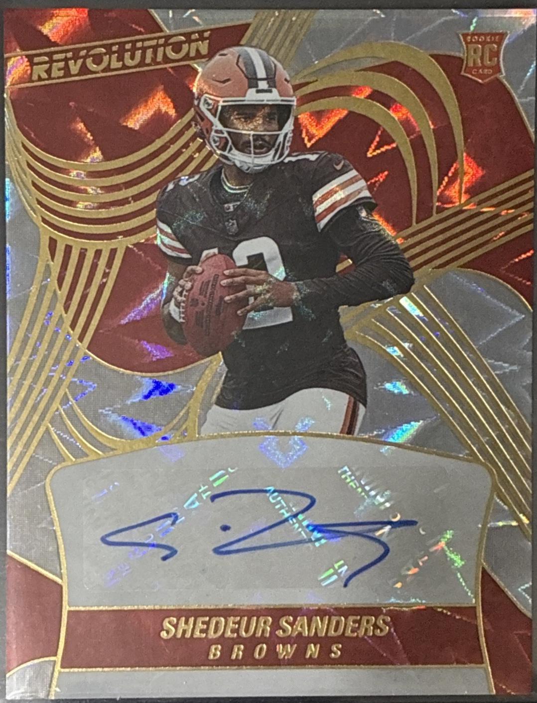 2025 Panini Revolution Rookie Autograph Shedeur Sanders [Impact] #1 card