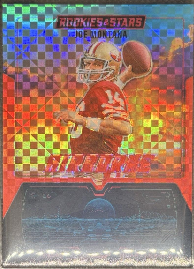 2025 Panini Rookies & Stars Airborne Joe Montana [Red Plaid] #12 card