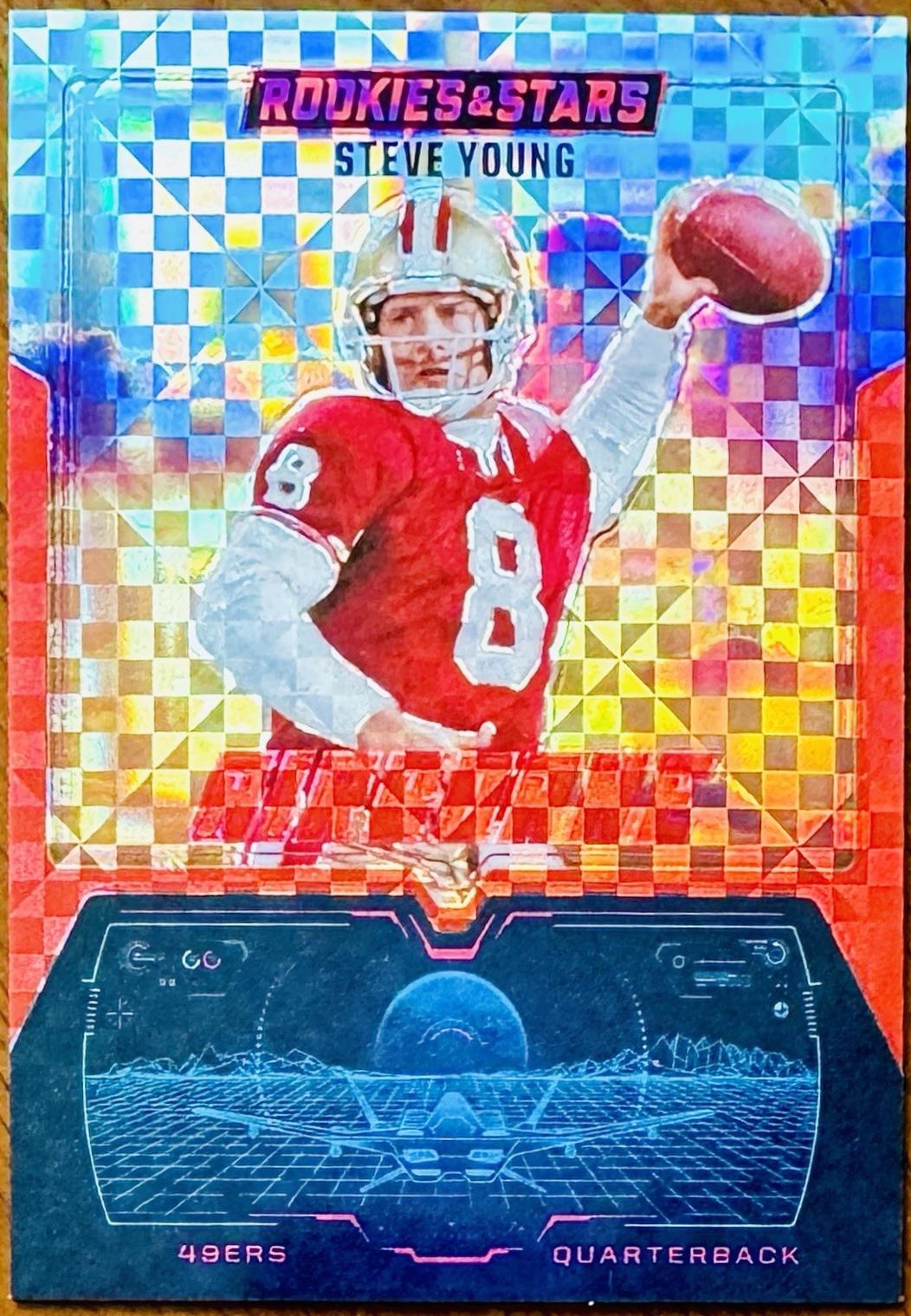 2025 Panini Rookies & Stars Airborne Steve Young [Red Plaid] #17 card