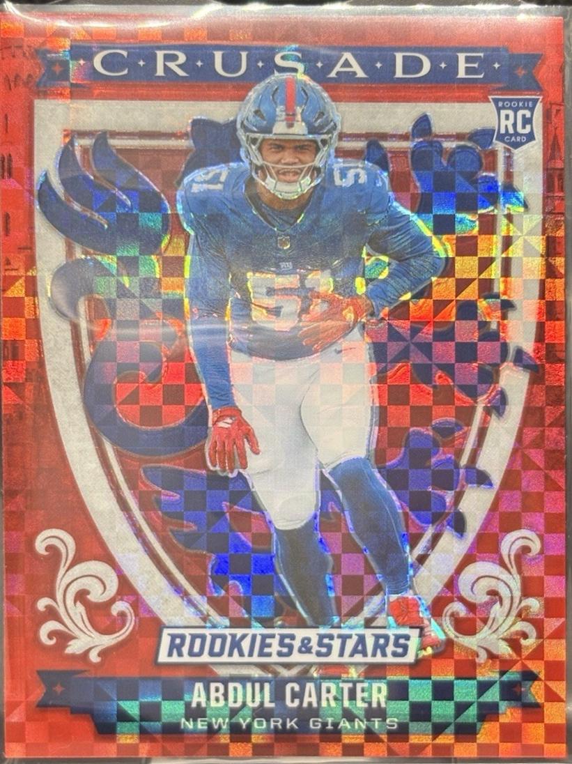 2025 Panini Rookies & Stars Crusade Abdul Carter [Red Plaid] #24 card