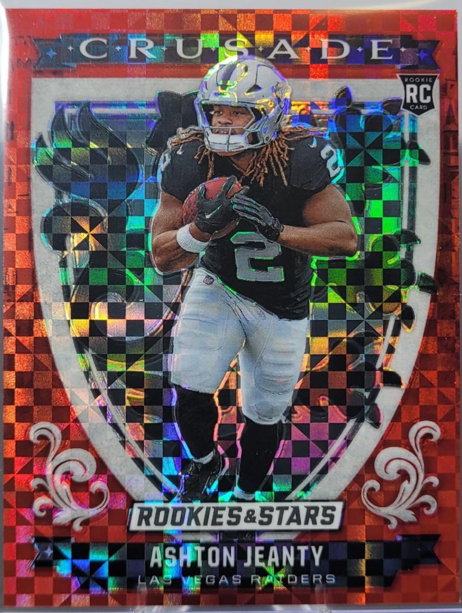 2025 Panini Rookies & Stars Crusade Ashton Jeanty [Red Plaid] #9 card