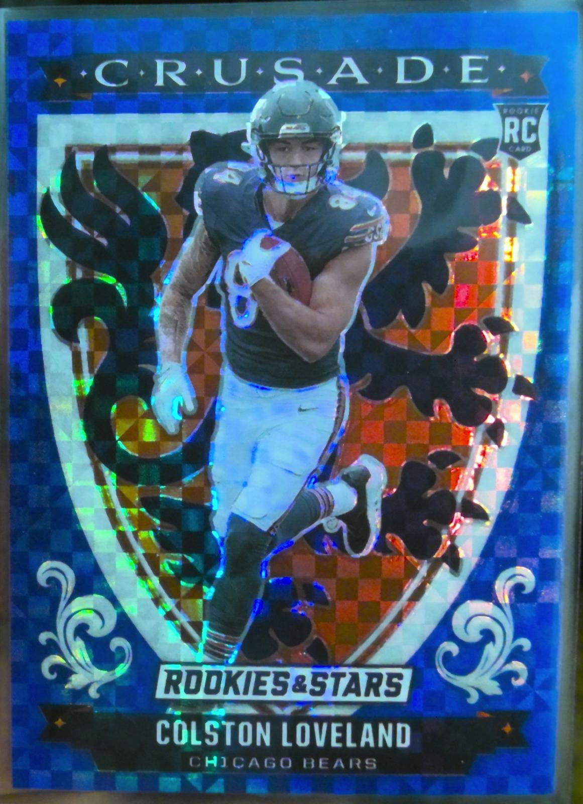 2025 Panini Rookies & Stars Crusade Colston Loveland [Blue Plaid] #15 card