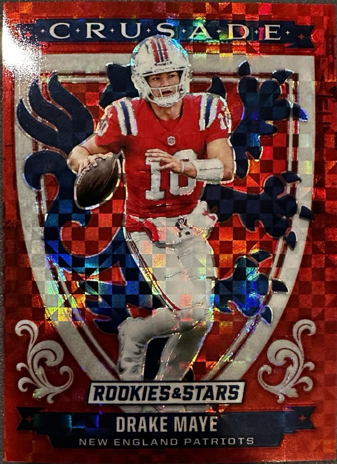 2025 Panini Rookies & Stars Crusade Drake Maye [Red Plaid] #29 card