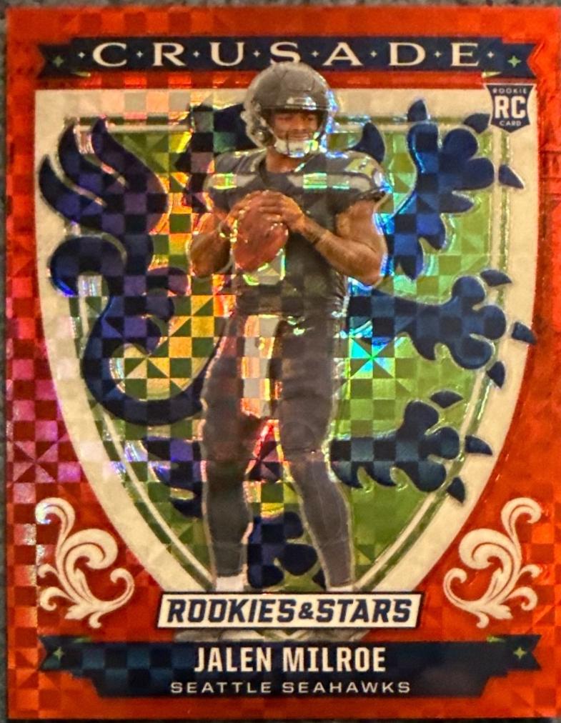 2025 Panini Rookies & Stars Crusade Jalen Milroe [Red Plaid] #13 card