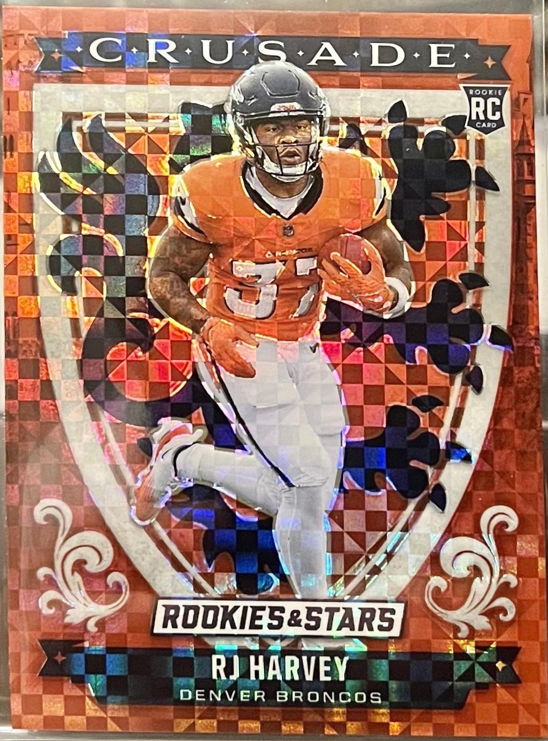 2025 Panini Rookies & Stars Crusade RJ Harvey [Red Plaid] #26 card