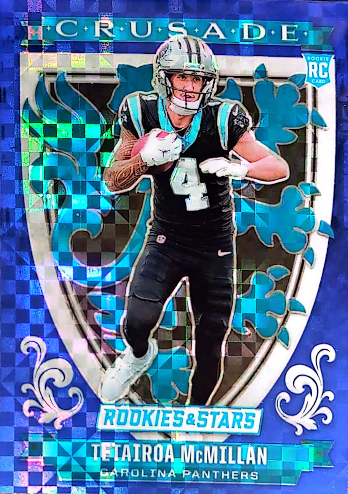 2025 Panini Rookies & Stars Crusade Tetairoa McMillan [Blue Plaid] #6 card