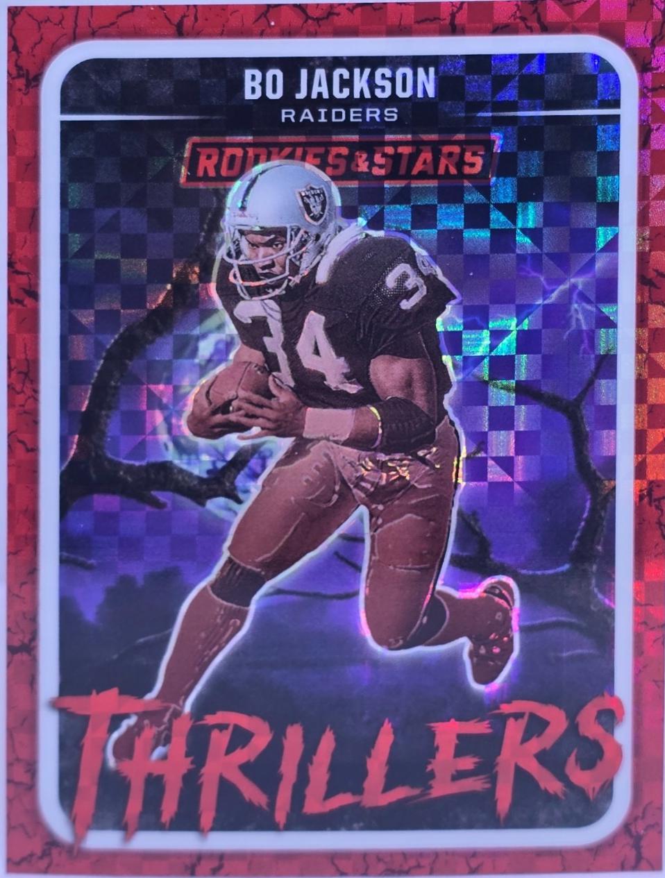 2025 Panini Rookies & Stars Thrillers Bo Jackson [Red Plaid] #1 card