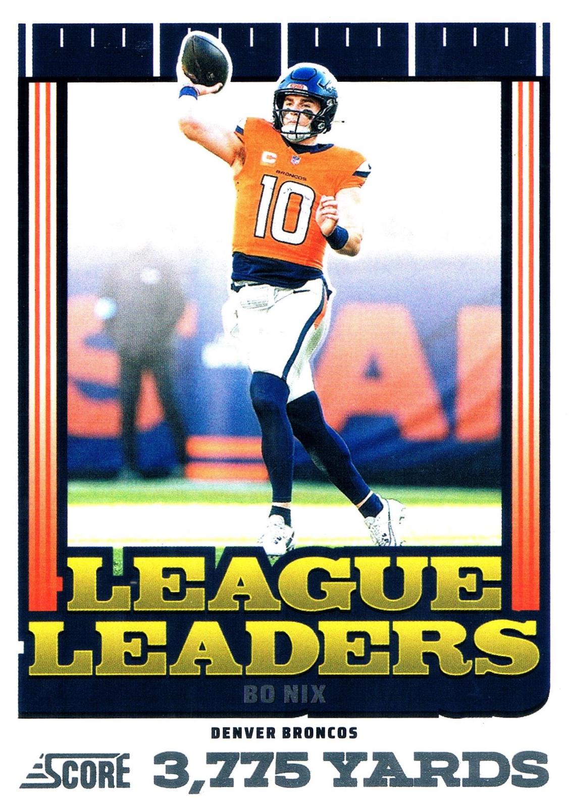 2025 Panini Score League Leaders Bo Nix #11 card