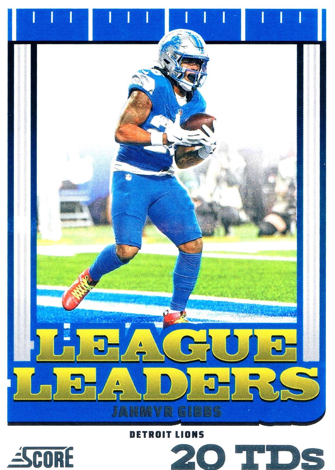 2025 Panini Score League Leaders Jahmyr Gibbs #5 card