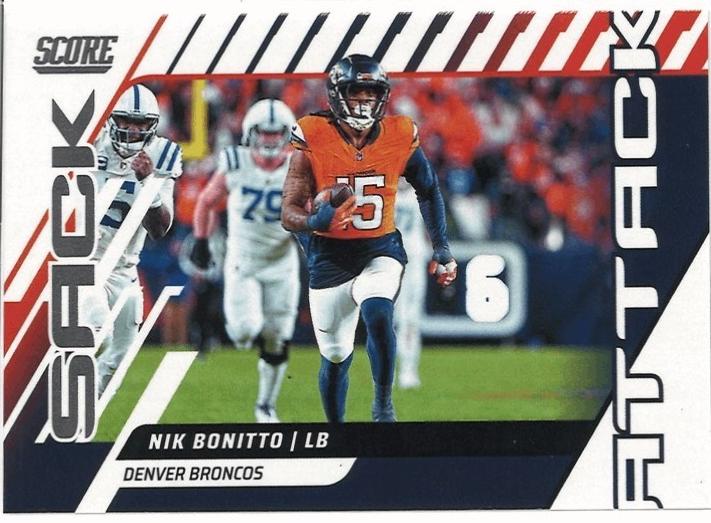 2025 Panini Score Sack Attack Nik Bonitto #1 card