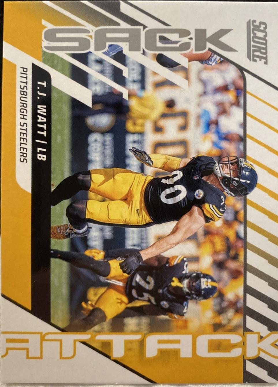 2025 Panini Score Sack Attack T.J. Watt #8 card