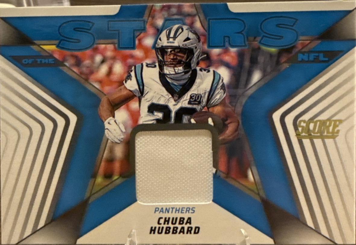 2025 Panini Score Stars of the NFL Jersey Chuba Hubbard #8 card