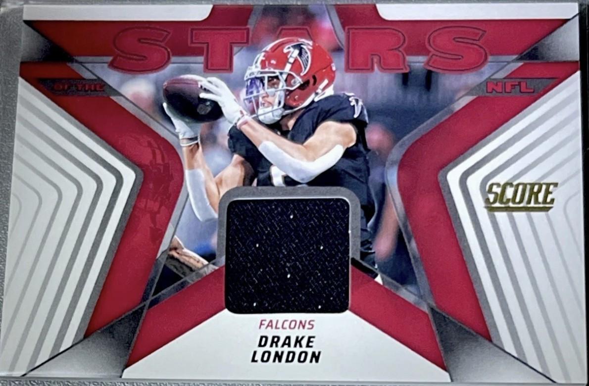 2025 Panini Score Stars of the NFL Jersey Drake London #4 card