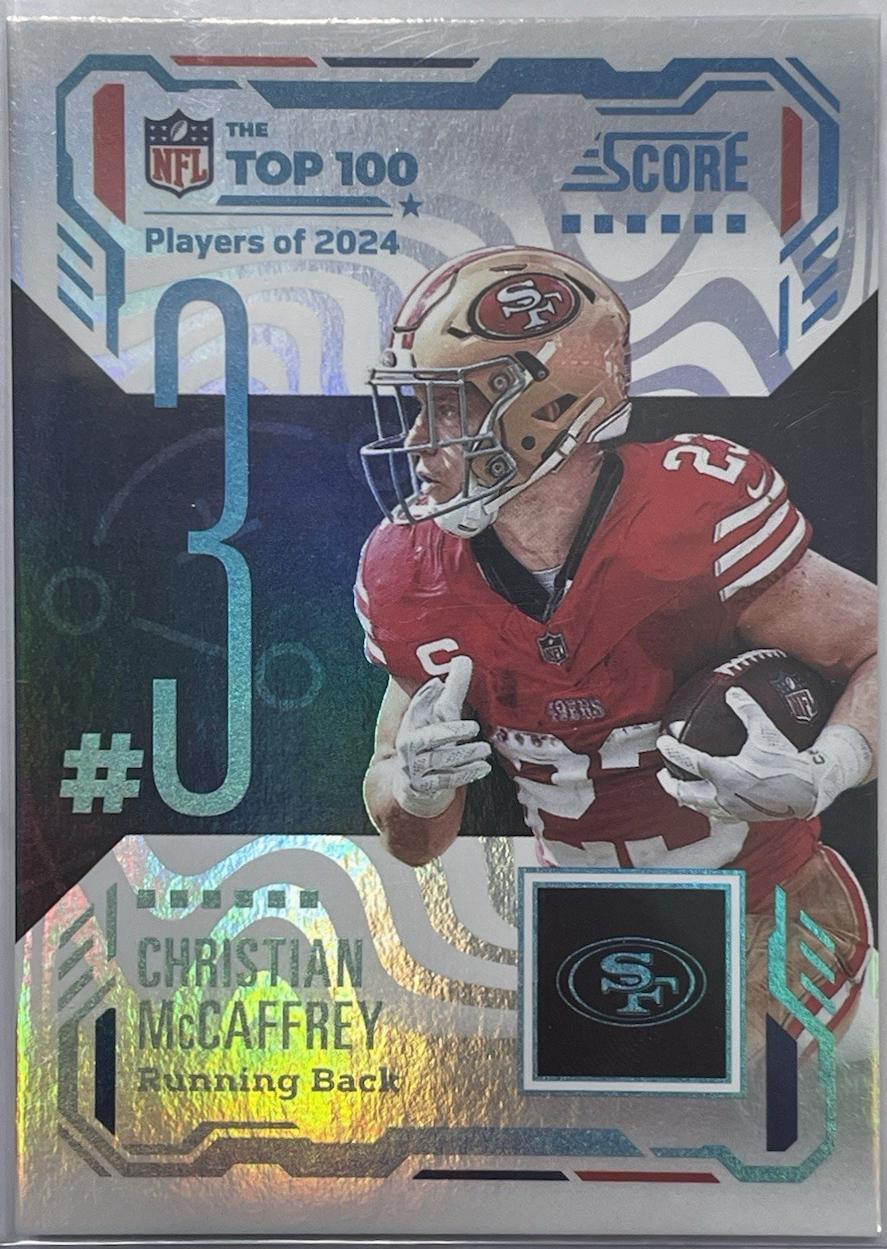 2025 Panini Score Top 100 Christian McCaffrey #3 card