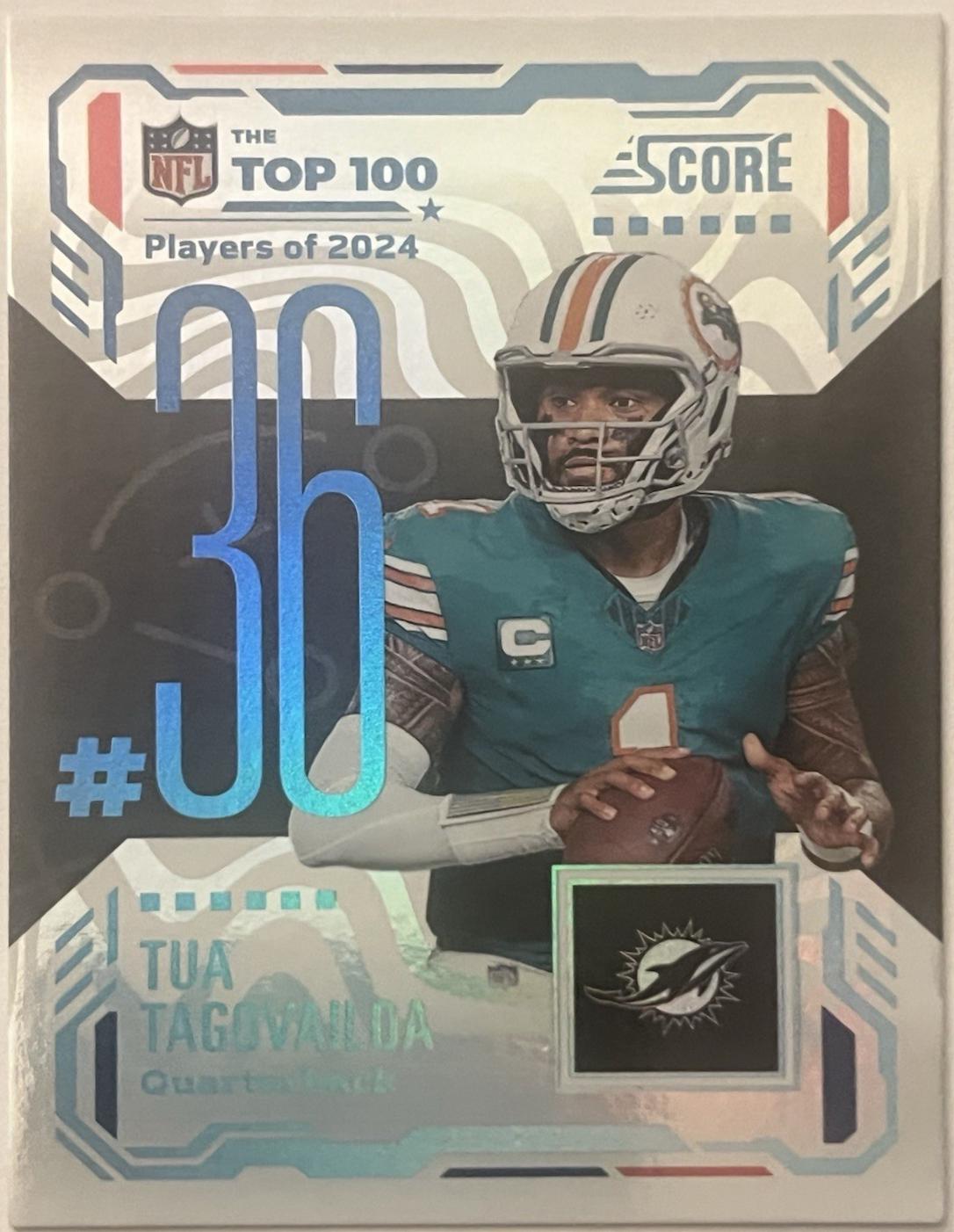2025 Panini Score Top 100 Tua Tagovailoa #36 card