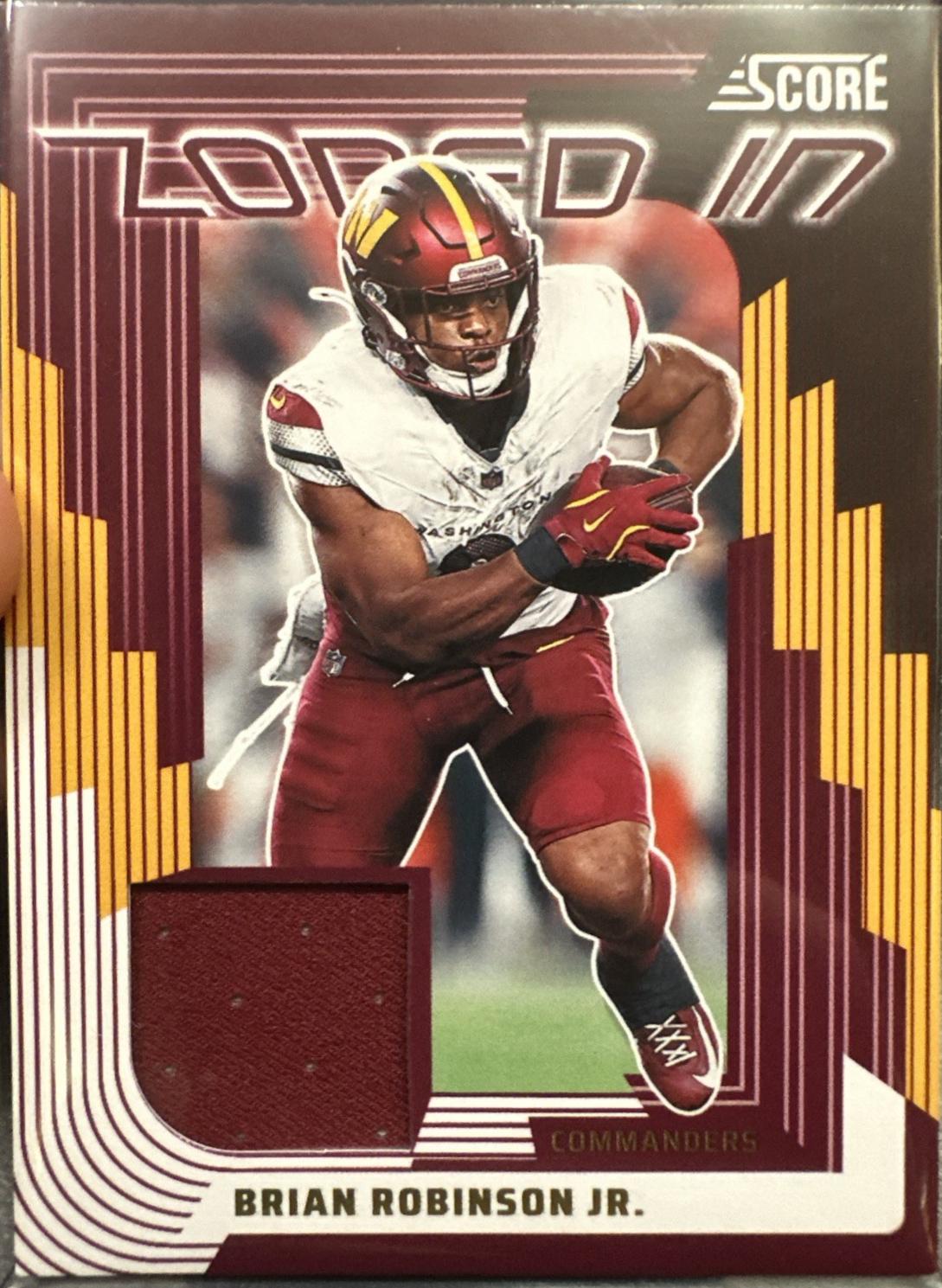 2025 Panini Score Zoned in Jersey Brian Robinson Jr. #1 card