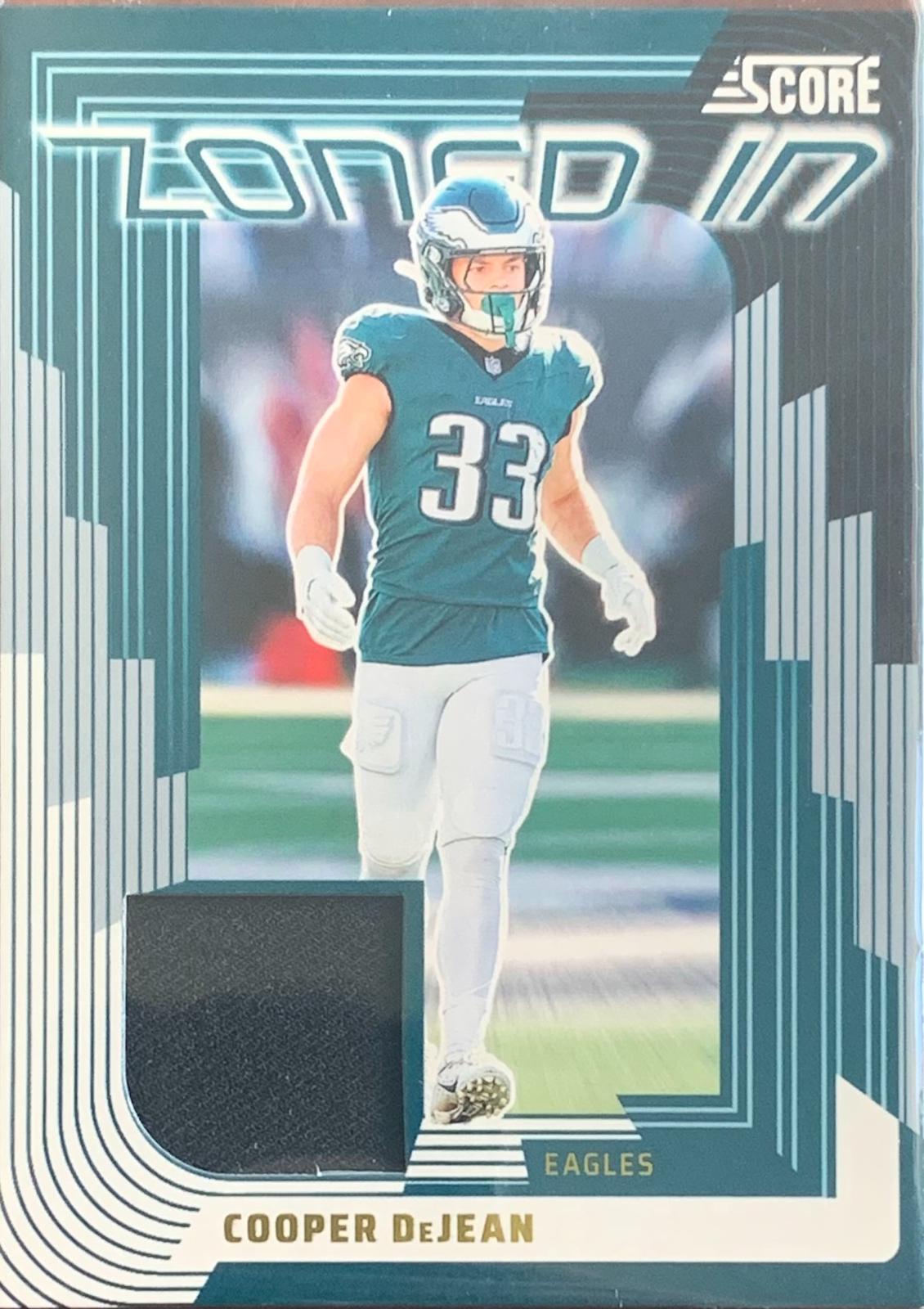 2025 Panini Score Zoned in Jersey Cooper DeJean #13 card