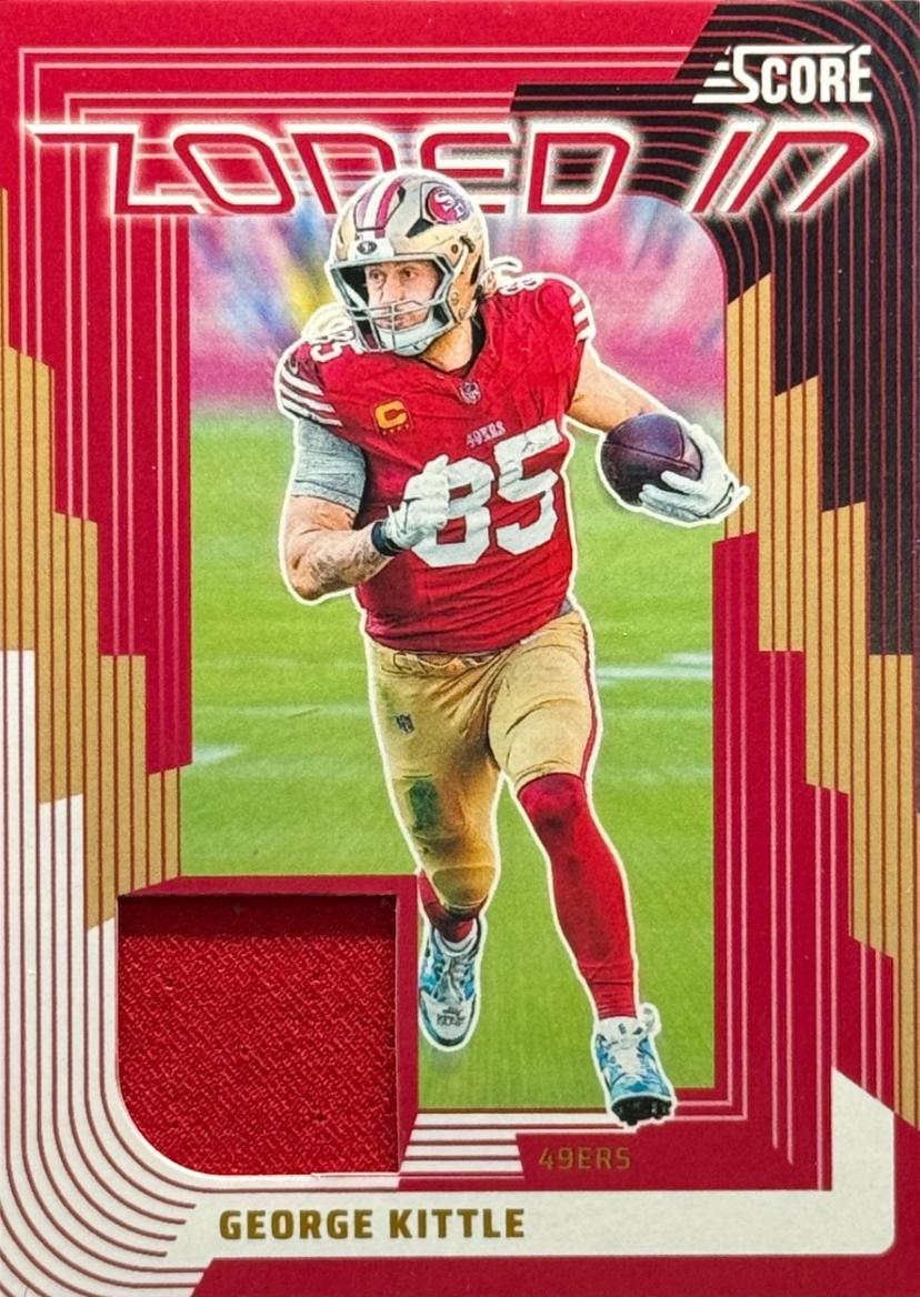 2025 Panini Score Zoned in Jersey George Kittle #9 card