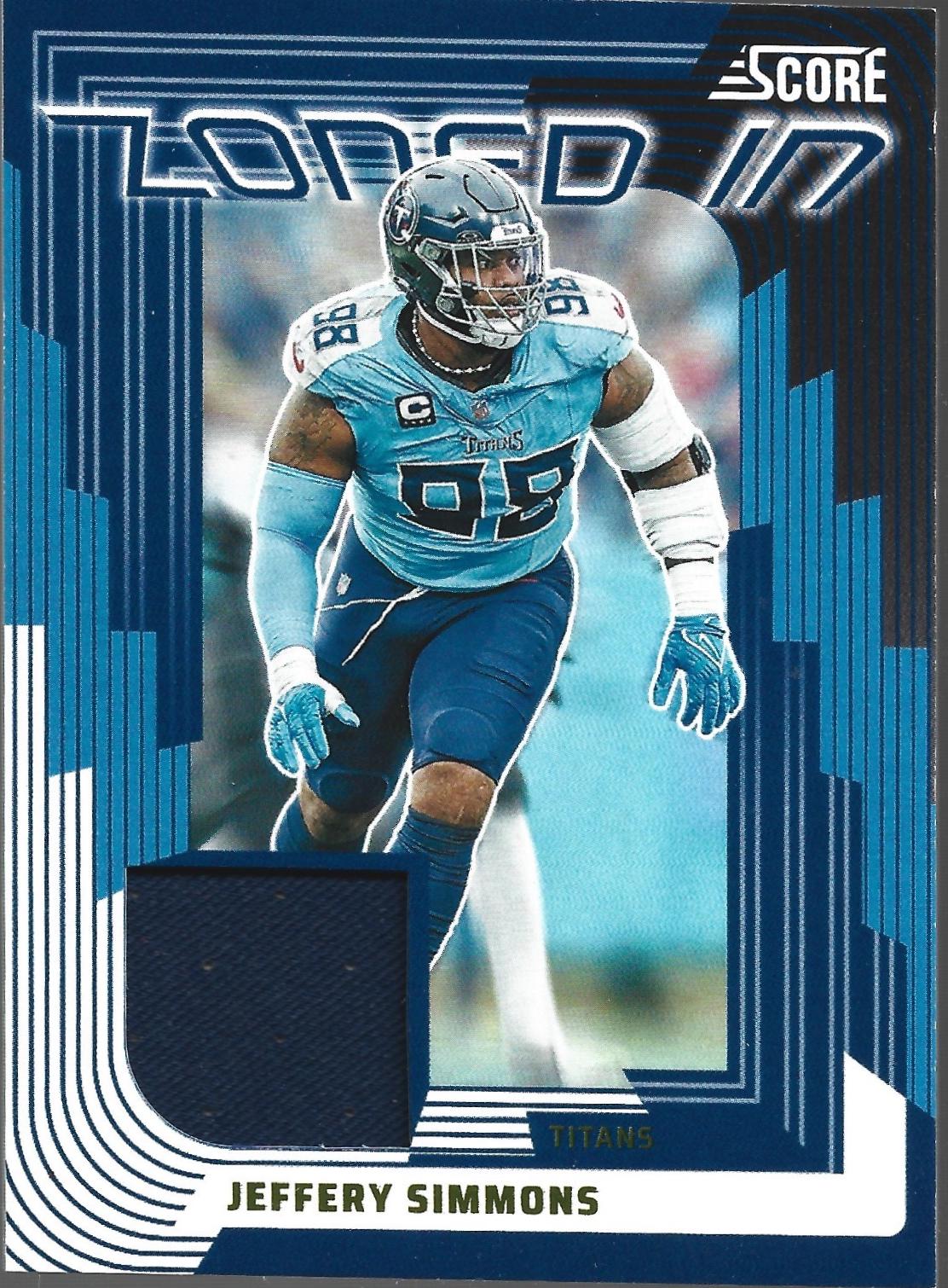 2025 Panini Score Zoned in Jersey Jeffery Simmons #3 card