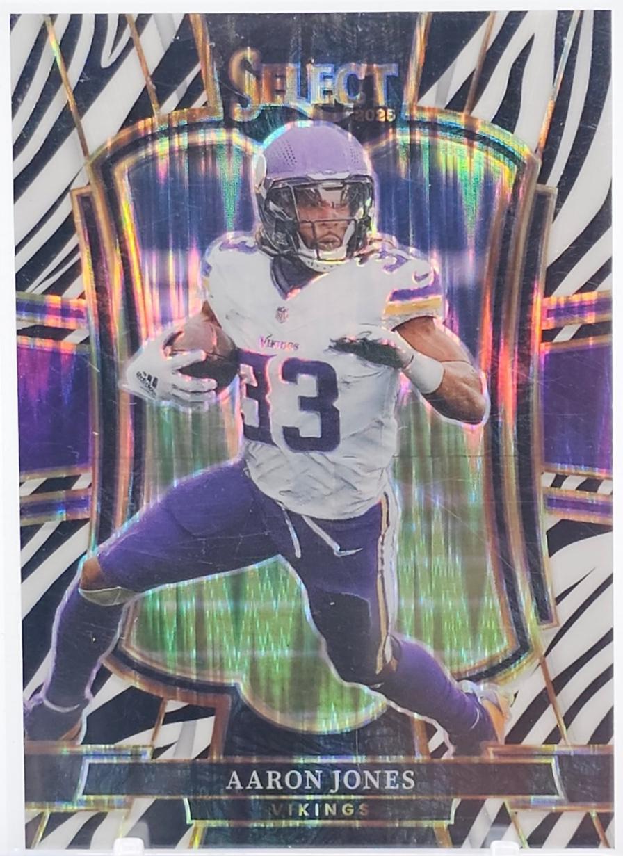 2025 Panini Select Aaron Jones [Zebra Prizm Shock] #165 card