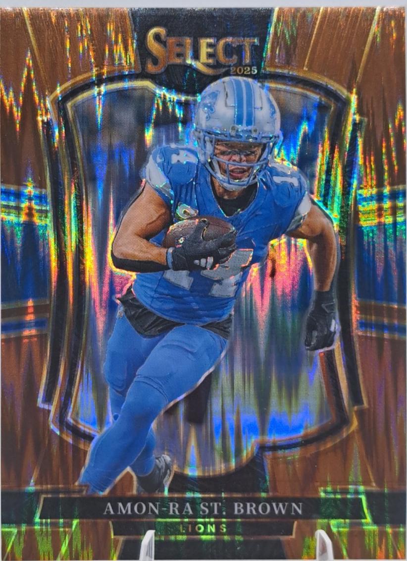 2025 Panini Select Amon-Ra St. Brown [Copper Prizm Shock] #170 card