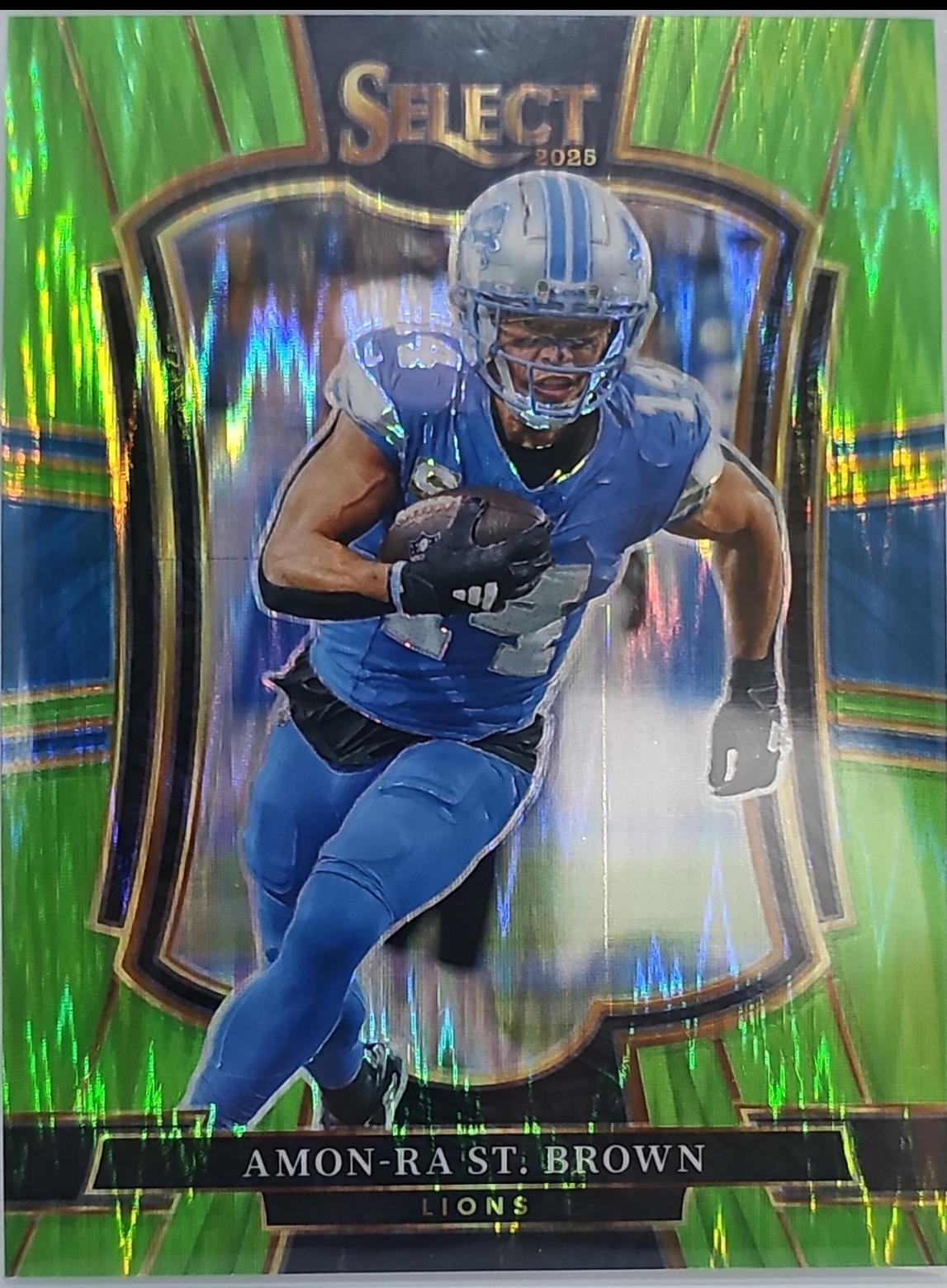 2025 Panini Select Amon-Ra St. Brown [Purple Prizm Shock] #170 card