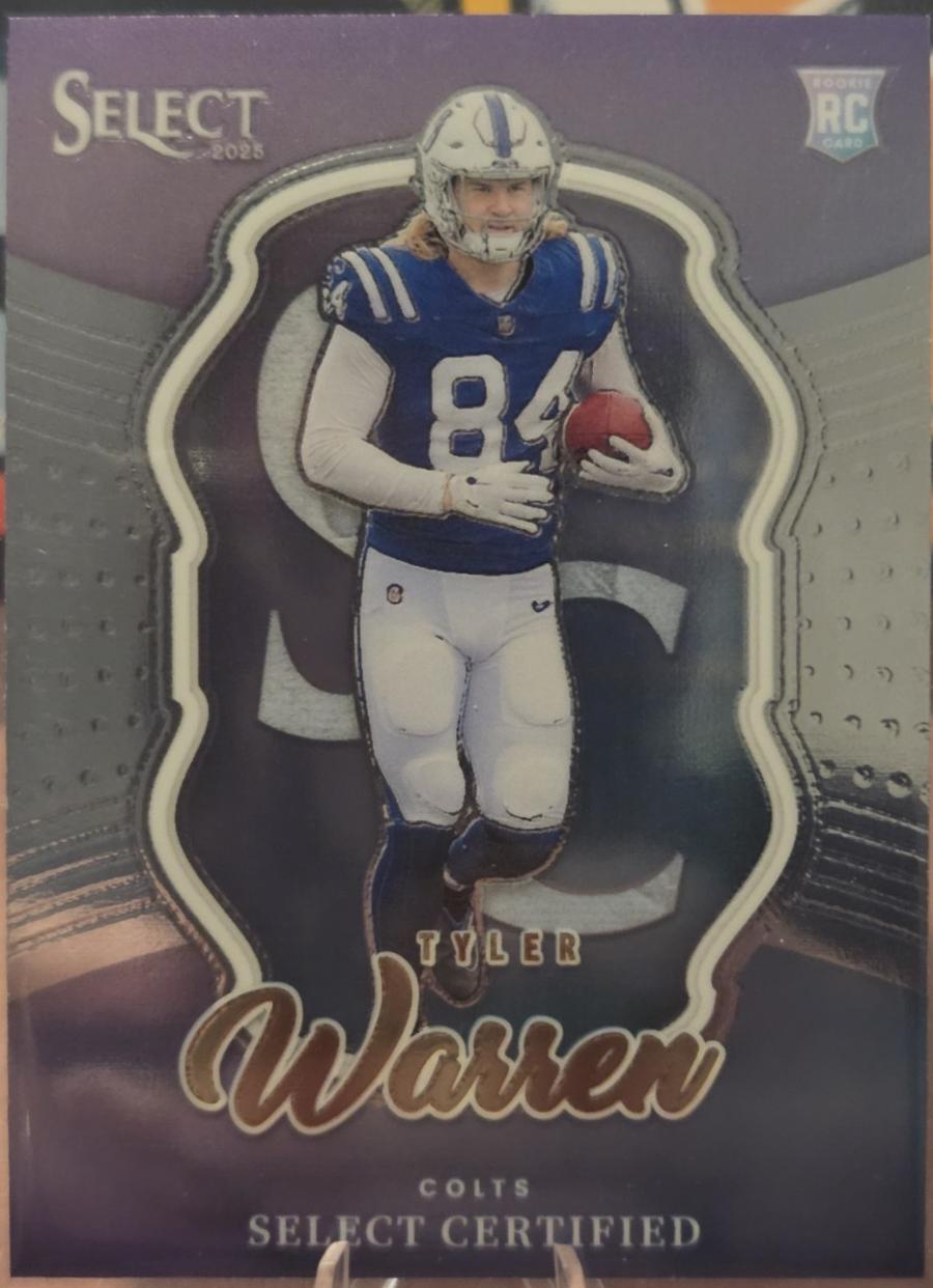 2025 Panini Select Certified Rookie Tyler Warren #8 card