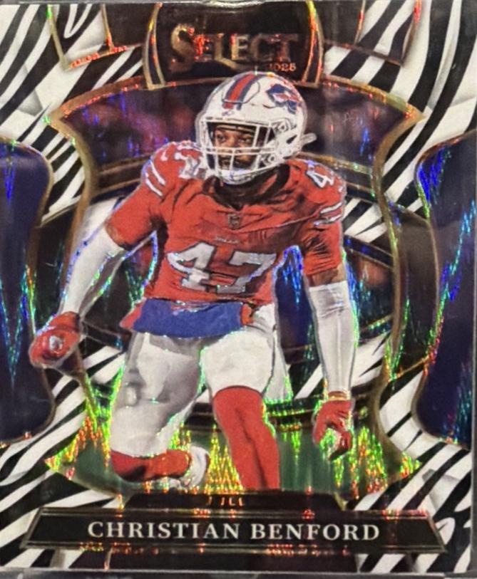 2025 Panini Select Christian Benford [Zebra Prizm] #84 card