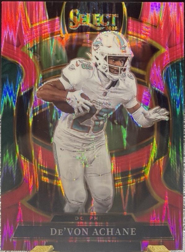 2025 Panini Select De'Von Achane [Pink Prizm Shock] #81 card
