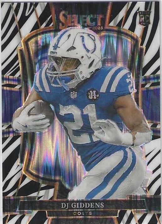 2025 Panini Select DJ Giddens [Zebra Prizm] #131 card