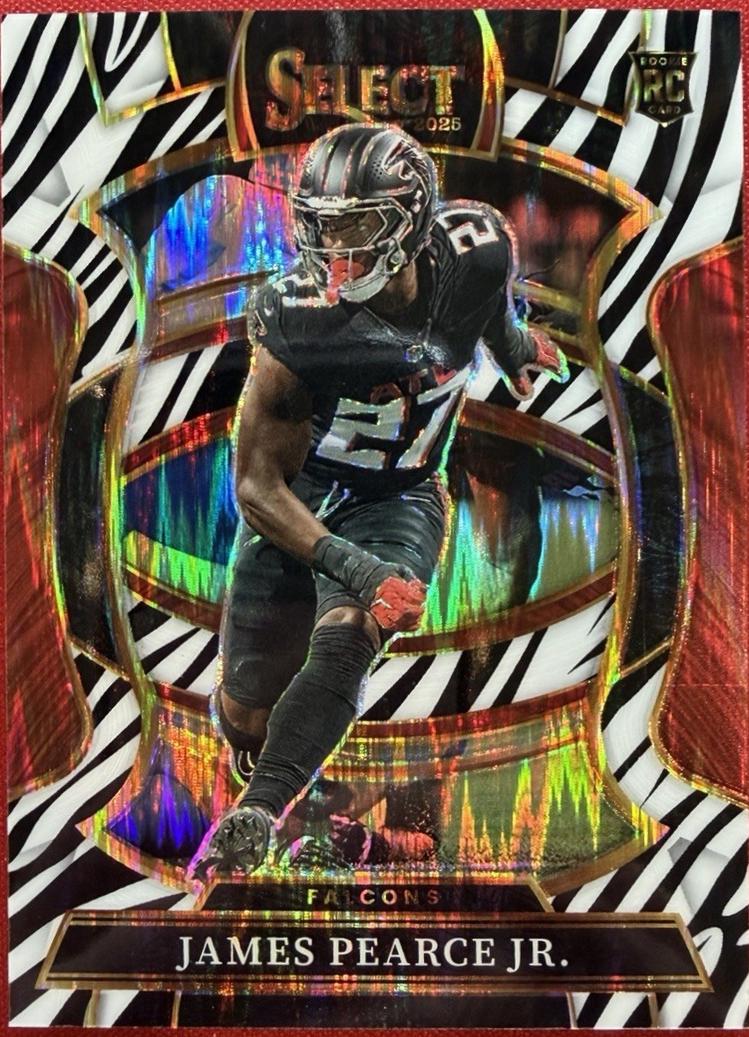 2025 Panini Select James Pearce Jr. [Zebra Prizm] #48 card