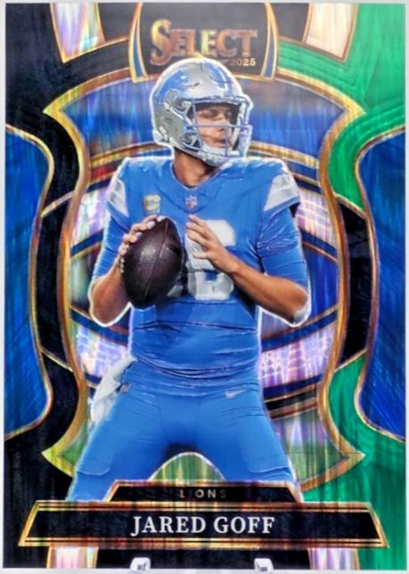 2025 Panini Select Jared Goff [Black Green Prizm Shock] #69 card