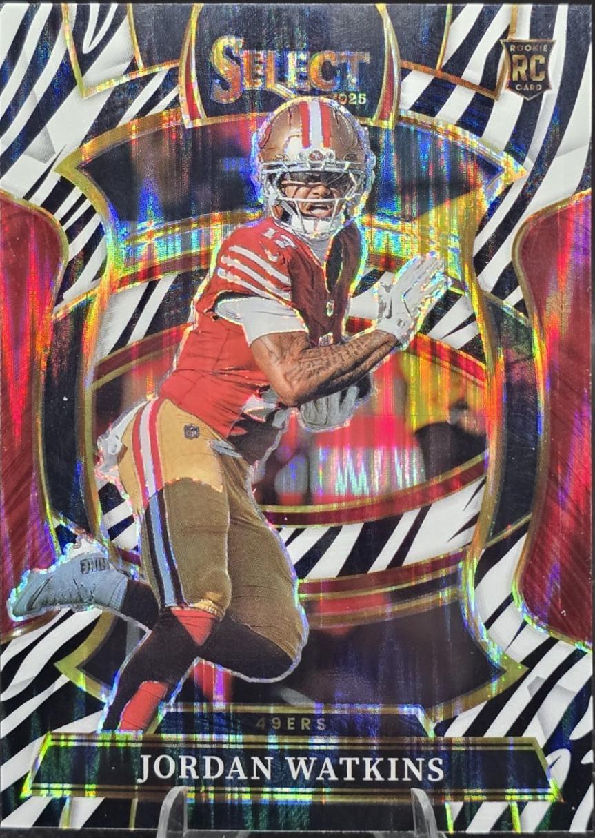 2025 Panini Select Jordan Watkins [Zebra Prizm] #18 card