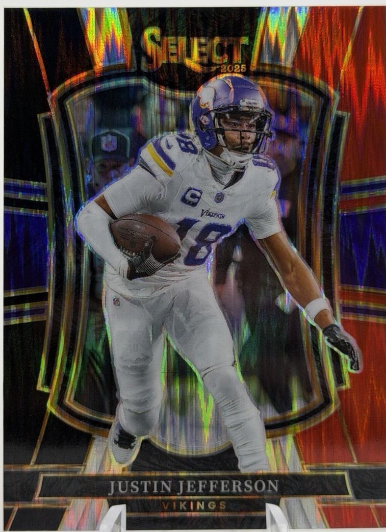 2025 Panini Select Justin Jefferson [Black Red Prizm Shock] #163 card
