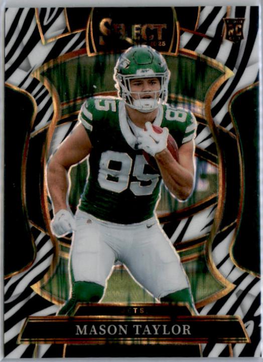 2025 Panini Select Mason Taylor [Zebra Prizm Shock] #76 card