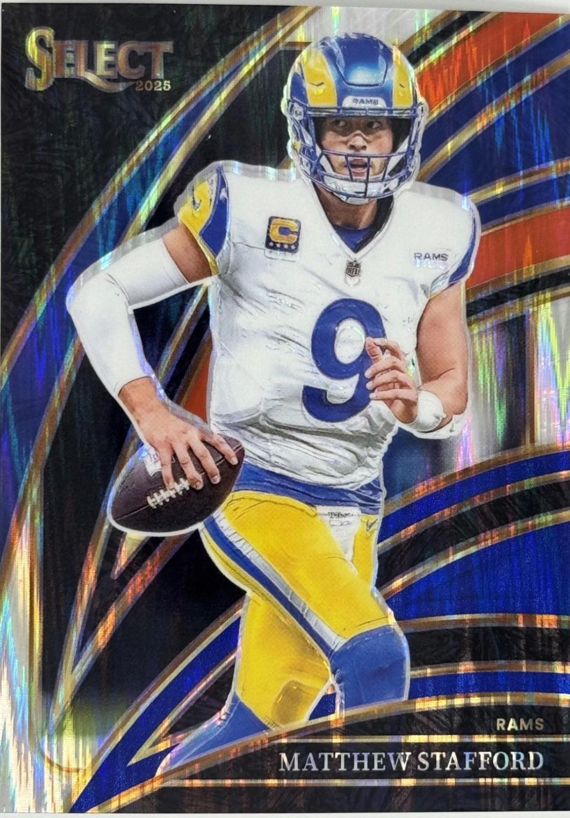 2025 Panini Select Matthew Stafford [Red Blue Prizm Shock] #219 card