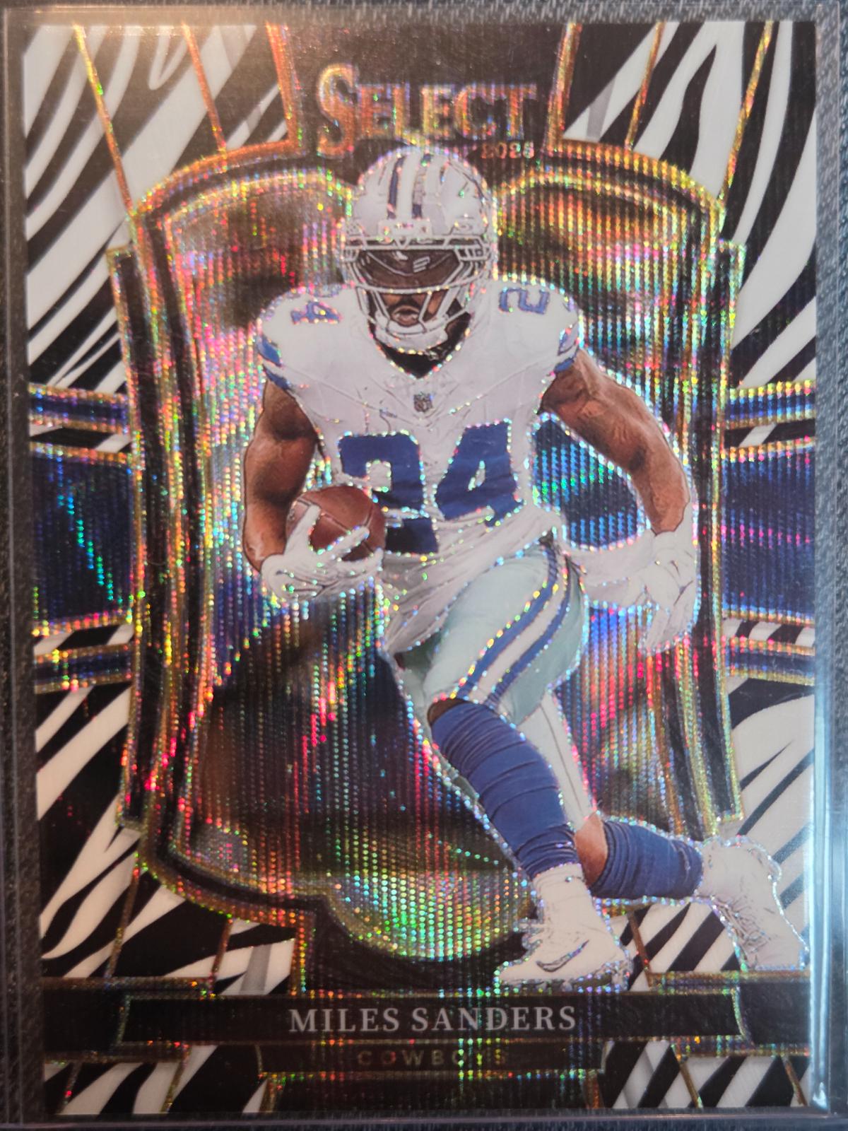 2025 Panini Select Miles Sanders [Zebra Prizm] #198 card