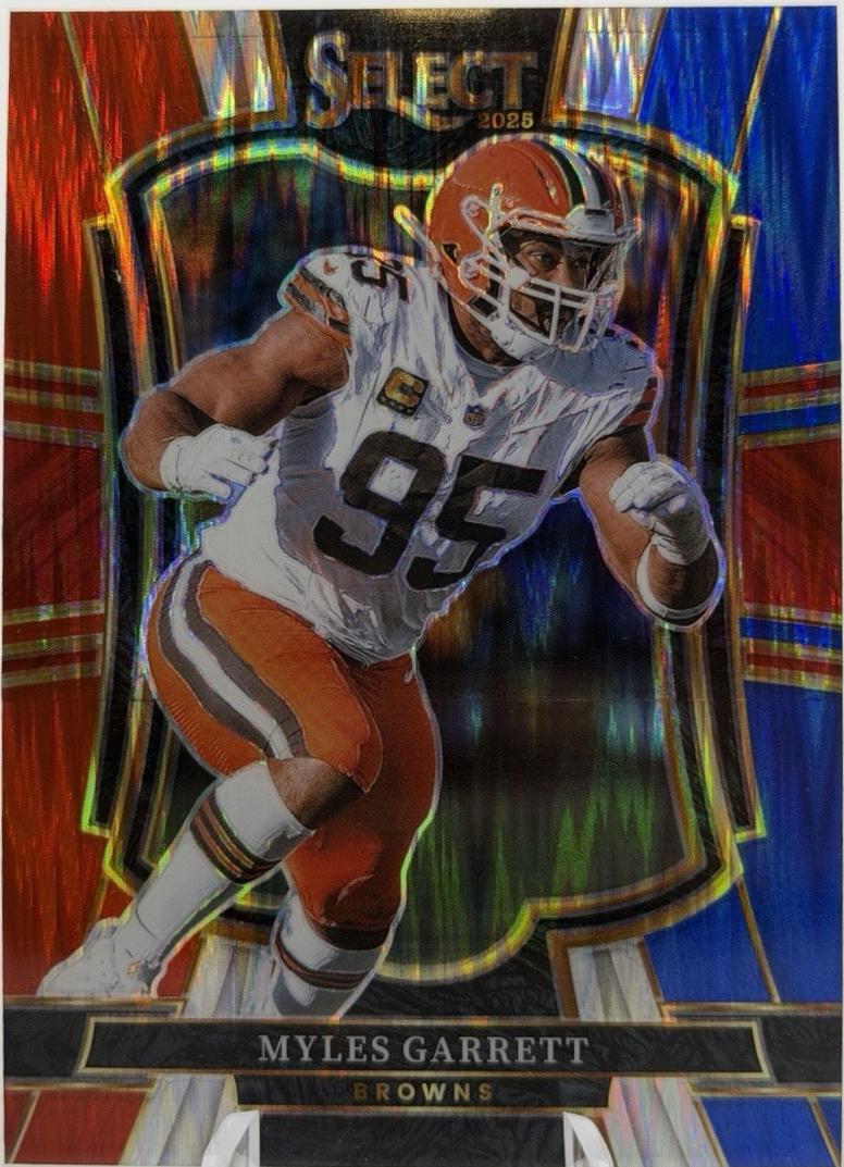2025 Panini Select Myles Garrett [Red Blue Prizm Shock] #156 card