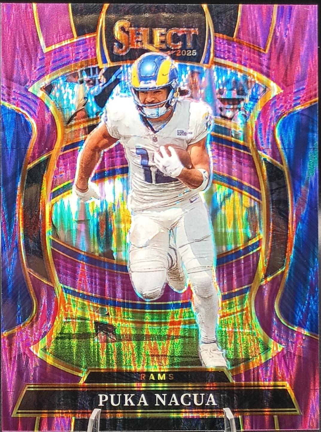 2025 Panini Select Puka Nacua [Purple Prizm Shock] #21 card