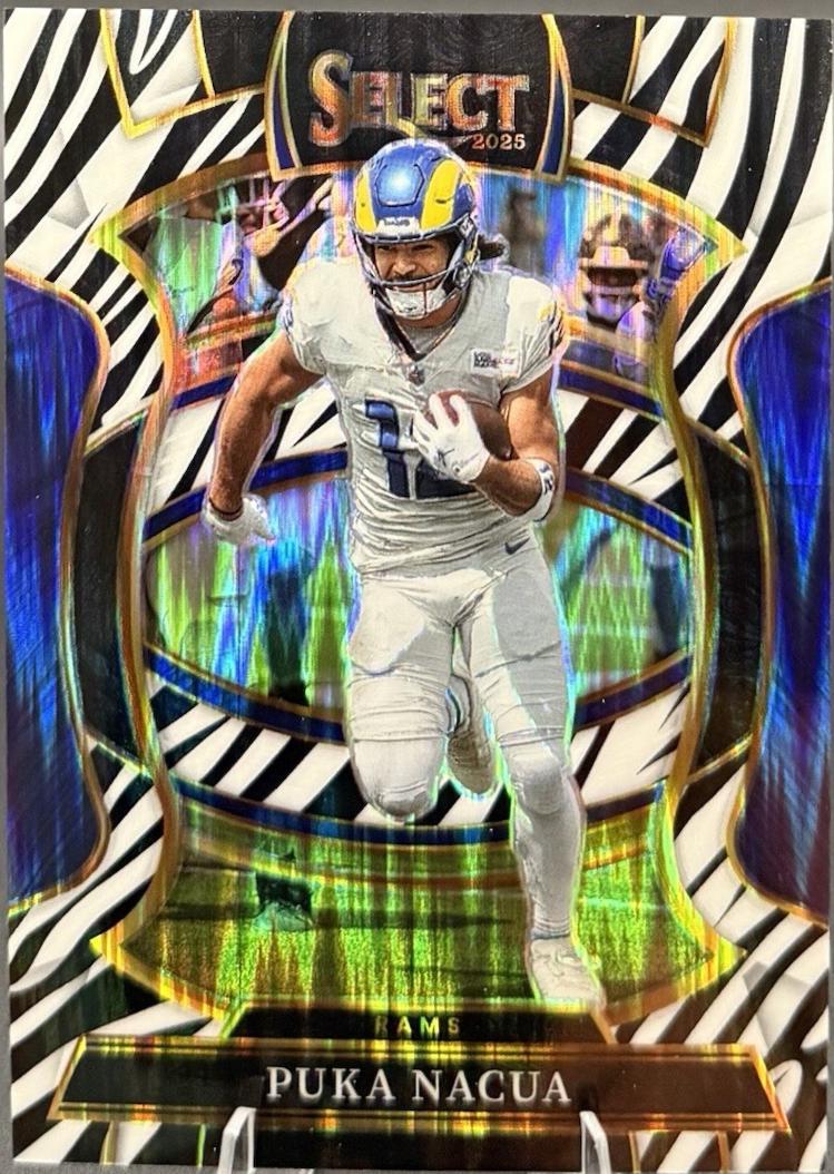 2025 Panini Select Puka Nacua [Zebra Prizm] #21 card